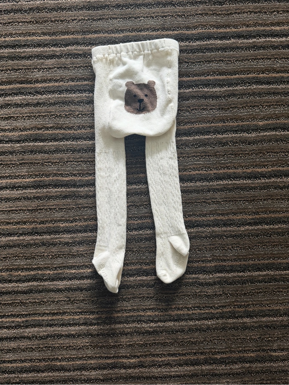 GAP Cream Ivory Ribbed Toddler Tights
